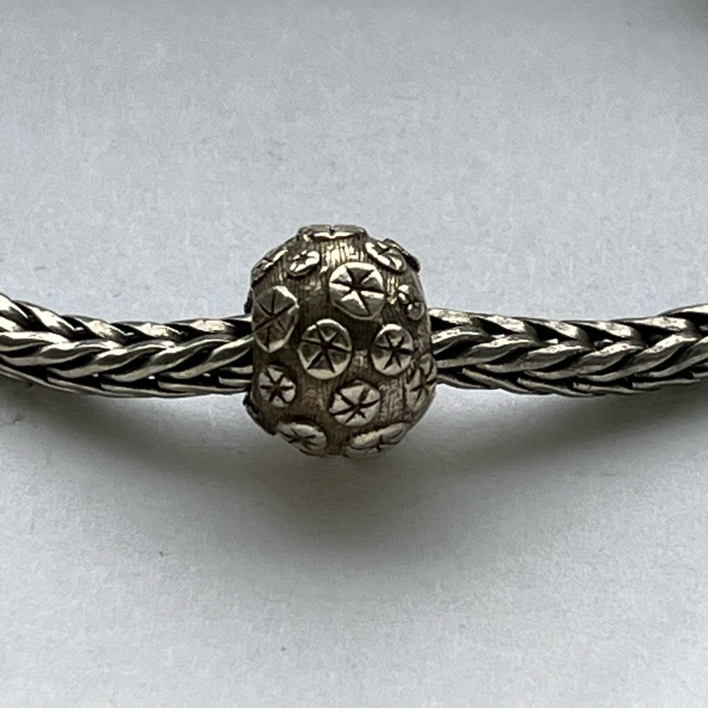 Trollbeads Water Lily Pond Museum Rare Silver Bead Charm!  Retired  2008 !
